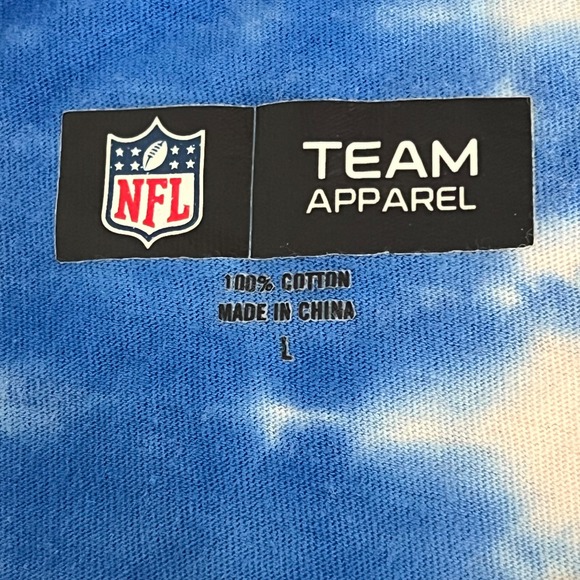 NFL Team Apparel Los Angeles Rams Tie Dye T-Shirt Blue White Size L - Picture 2 of 6